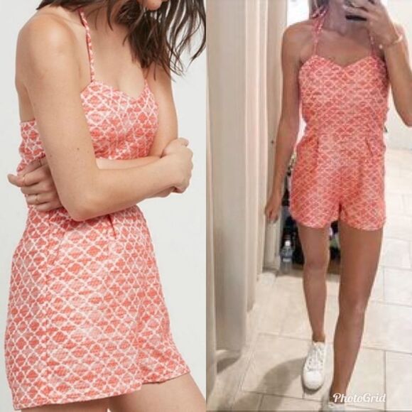 Jack by BB Dakota JACK jacquard coral halter romper - Picture 4 of 13